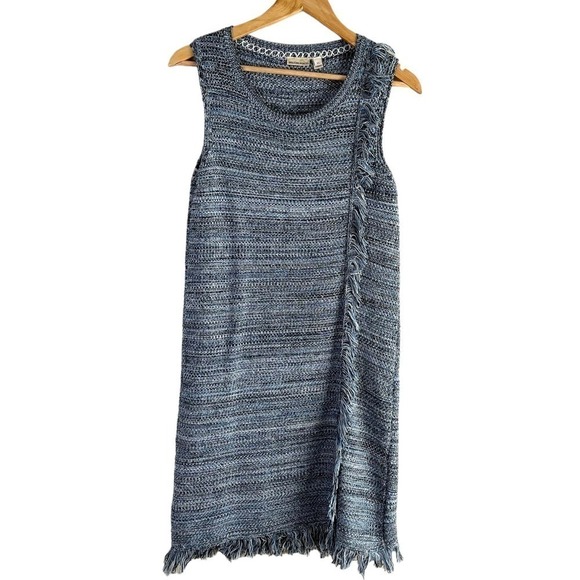 Anthropologie Holding Horses Fringe Sleeveless Knit Dress in Blue, Size XS - Picture 2 of 12